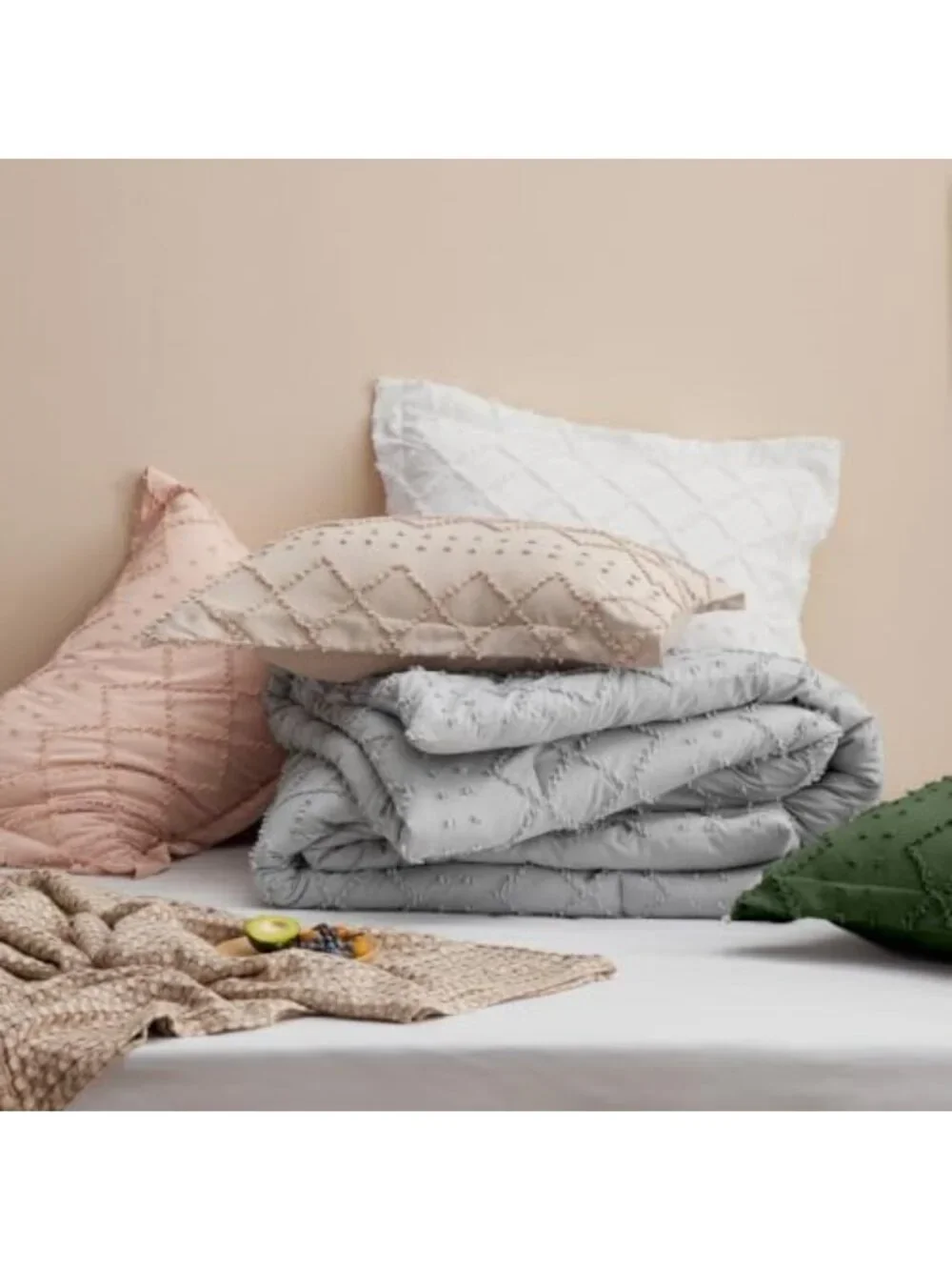 Boho Tufted White Twin XL Comforter Set - Cozy Farmhouse-Style Bedding